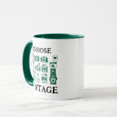 Wählen Sie Vintage Retro-Kamerakollektion aus. Tasse (Vorderseite Links)
