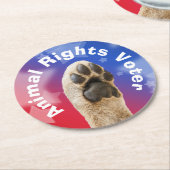 Wähler für Tierrechte Runder Pappuntersetzer (Angewinkelt)