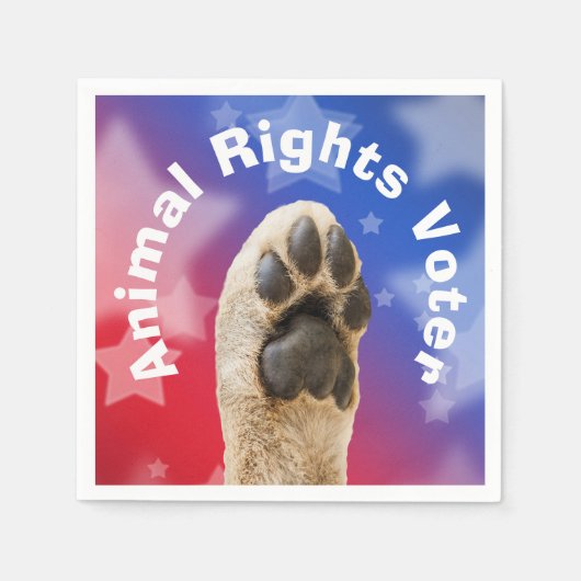 Wähler für Tierrechte Serviette (Vorderseite)