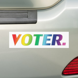 "Wähler" Regenbogen-Stolz Buchstaben weißen Hinter Autoaufkleber