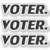 "Wähler" Schwarze Briefe - Aufkleber (Vorderseite)