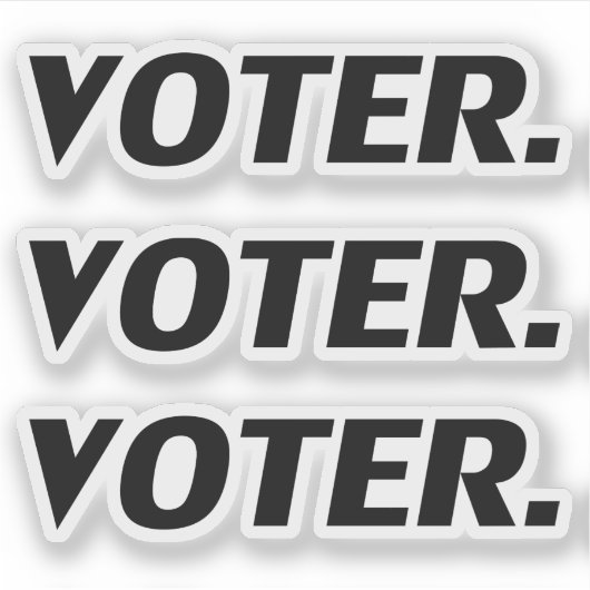 "Wähler" Schwarze Briefe - Aufkleber (Vorderseite)