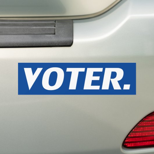"Wähler", weiße Buchstaben, blauer Hintergrund Autoaufkleber (Auf Auto)