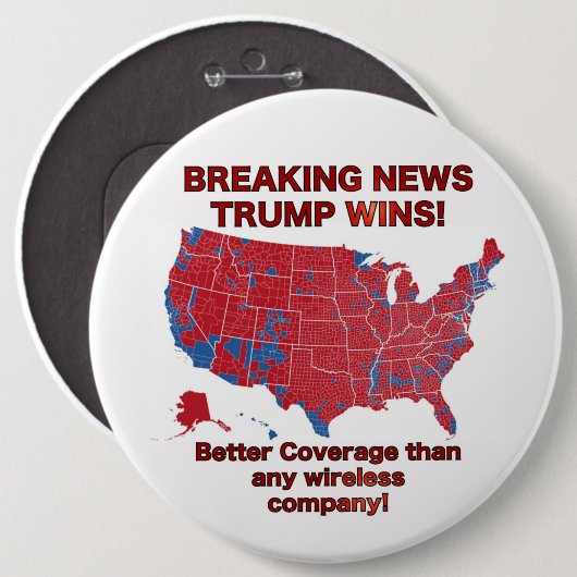 Wahlergebnis-Karte 2016 - Trumpf gewinnt Knopf Button (Vorne & Hinten)