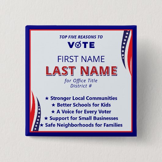 Wählername 2026 Einfache amerikanische Plattform Button (Vorderseite)
