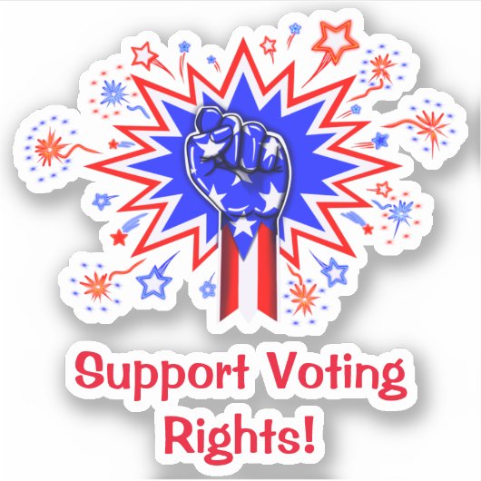 "Wählerrechte unterstützen!" Aufkleber für Noteboo (Vorderseite)