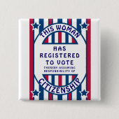 Wählerregistrierung Historisches Wahlplakat Button (Vorderseite)