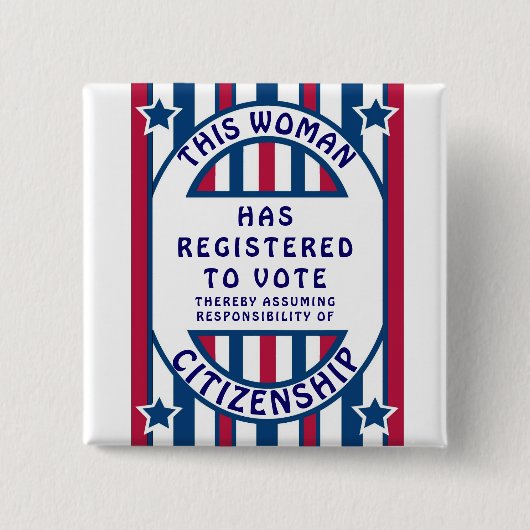 Wählerregistrierung Historisches Wahlplakat Button (Vorderseite)