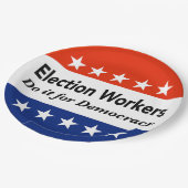 Wahlhelfer tun es für die Demokratie Pappteller (Schrägansicht)