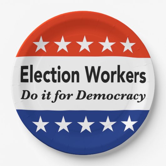 Wahlhelfer tun es für die Demokratie Pappteller (Vorderseite)