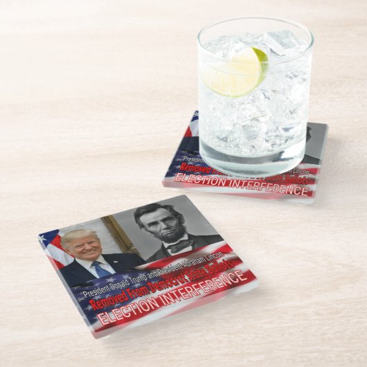 Wahlinterferenz Glasuntersetzer (Schrägansicht)