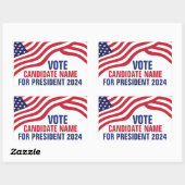 Wahlkampagne 2024 für die Kandidatur im eigenen La Rechteckiger Aufkleber (Blatt)