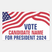 Wahlkampagne 2024 für die Kandidatur im eigenen La Rechteckiger Aufkleber (Vorderseite)