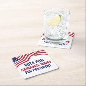 Wahlkampagne 2024 für die Kandidatur im eigenen La Rechteckiger Pappuntersetzer (Vor Ort)