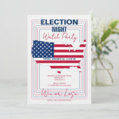 Wahlkampagne 2024 Party zur Nacht der Wahlen Einladung (Stehend Vorderseite)