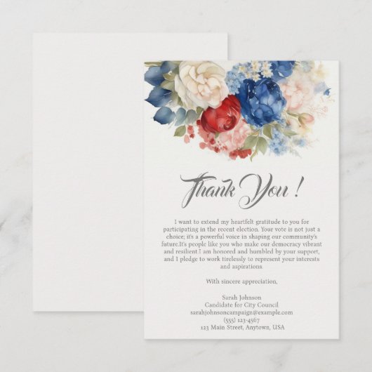 Wahlkampagne Dankeskarte (Vorne/Hinten)