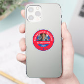 Wahlkampagne Foto Vorlage Custom-Cut Vinyl Aufkleber (Telefon)
