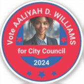 Wahlkampagne Foto Vorlage Custom-Cut Vinyl Aufkleber (Vorderseite)