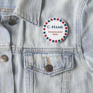 Wahlkampagne für die Kandidatenbezeichnung Button