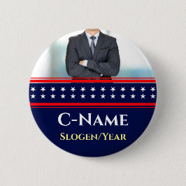 Wahlkampagne für Foto-Name der Kandidaten Button