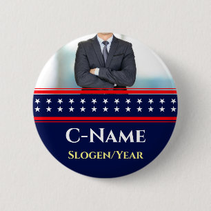 Wahlkampagne für Foto-Name der Kandidaten Button