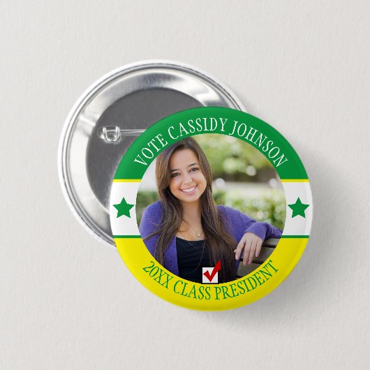 Wahlkampagne für Schüler - Abstimmung Button (Vorne & Hinten)