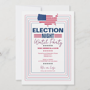 Wahlkampagne Party zur nächtlichen Wahl Einladung