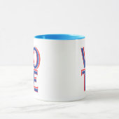 Wahlkampagne zum Blue Coffe Tasse Cup (Zentrum)