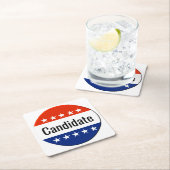 Wahlkampf 2022 für die Kandidatenländer Rechteckiger Pappuntersetzer (Vor Ort)