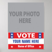 Wahlkampf Rot-blaue Sterne Poster (Vorne)