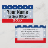 Wahlkampf-unvoreingenommener Druckkandidat Visitenkarte (Vorne/Hinten)