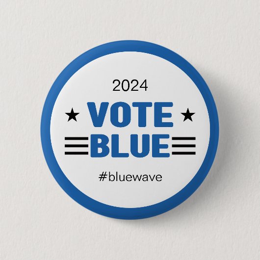 Wahlkampfbotschaft für Blue Political Election Button (Vorderseite)