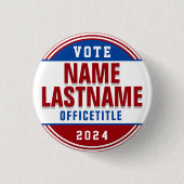 Wahlkampfschaltfläche rot, weiß blau button (Vorderseite)