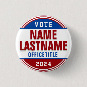 Wahlkampfschaltfläche rot, weiß blau button