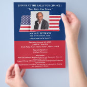 Wahlkampfveranstaltung oder Event USA Flyer (Hand)