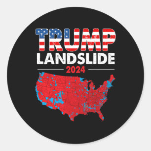 Wahlkarte 2024 Trump Erdrutschsieg Rote Wahl Ma Runder Aufkleber
