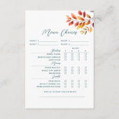 Wahlkarte für die rustikale Hochzeit im Herbst Begleitkarte (Vorderseite)