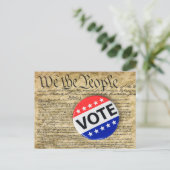 Wahlknopf zur US-Verfassung Postkarte (Stehend Vorderseite)
