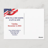 Wahlknopf zur US-Verfassung Postkarte (Rückseite)