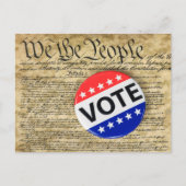 Wahlknopf zur US-Verfassung Postkarte (Vorderseite)