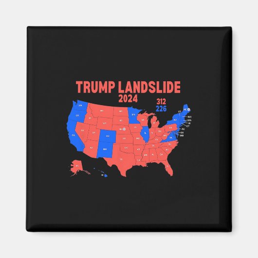 Wahlplan 2024 Trump 312 Landslide Magnet (Vorne)