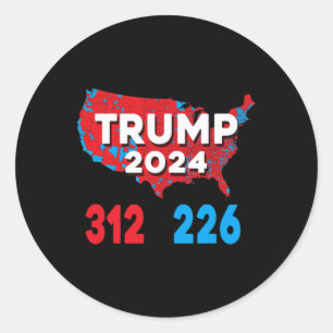 Wahlplan 2024 Trump 312 Rote Wahl 2024 Res Runder Aufkleber