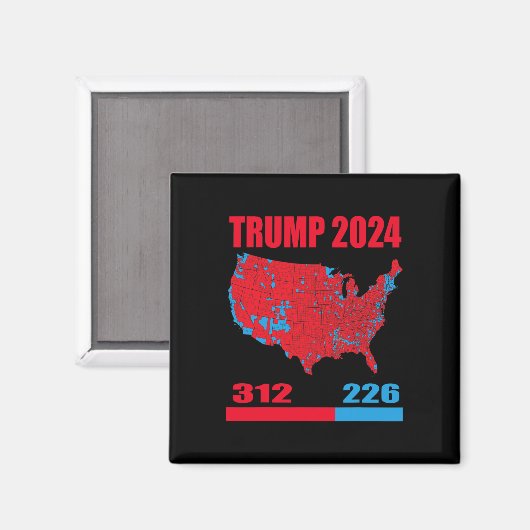 Wahlplan 2024 Trump 312 Rote Wahlen 2024 Res Magnet (Vorderseite/Rückseite)