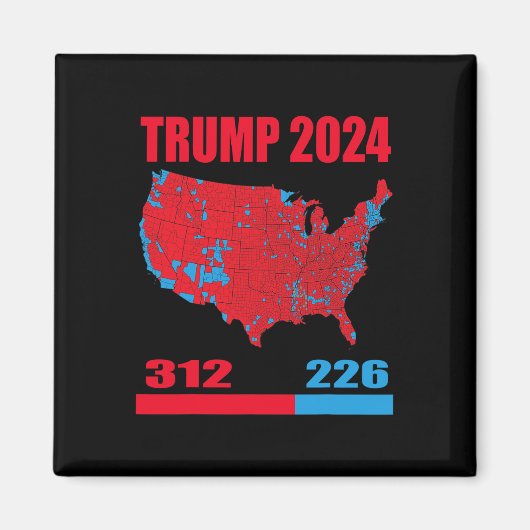 Wahlplan 2024 Trump 312 Rote Wahlen 2024 Res Magnet (Vorne)