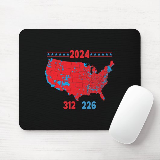 Wahlplan 2024 Trump 312 Rote Wahlen 2024 Res Mousepad (Mit Mouse)