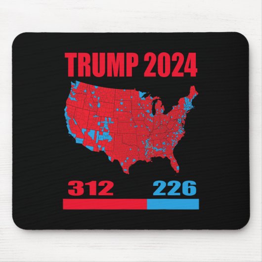 Wahlplan 2024 Trump 312 Rote Wahlen 2024 Res Mousepad (Vorne)
