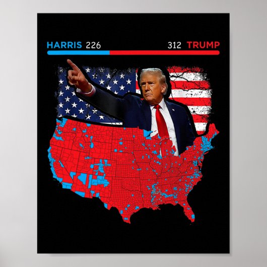 Wahlplan 2024 Trump 312 Rote Wahlen 2024 Res Poster (Vorne)