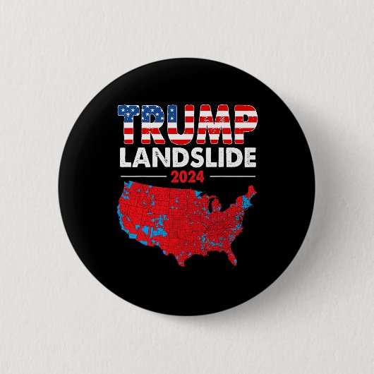 Wahlplan 2024 Trump Landslide Rote Wahl Ma Button (Vorderseite)
