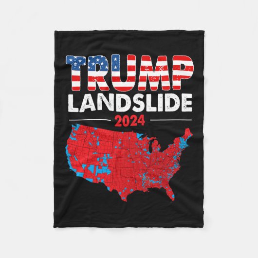 Wahlplan 2024 Trump Landslide Rote Wahl Ma Fleecedecke (Vorderseite)