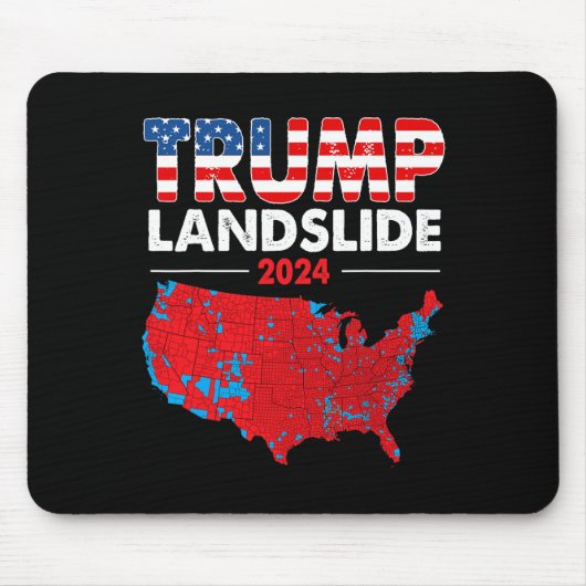Wahlplan 2024 Trump Landslide Rote Wahl Ma Mousepad (Vorne)